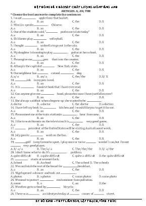 Chuyên đề tự học Tiếng Anh (Theo tham chiếu Châu Âu 6 bậc)  Grammar exerises - Đỗ Bình